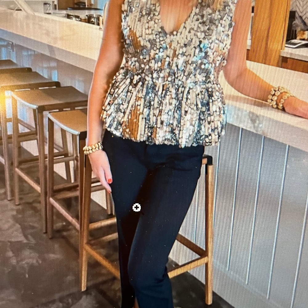 Silver sequined top - Crosby hazel tank nwt disco sequin